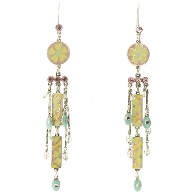 Pilgrim Medici Very Long Earrings, Pastel/Silver