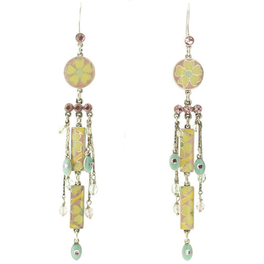 Pilgrim Medici Very Long Earrings, Pastel/Silver
