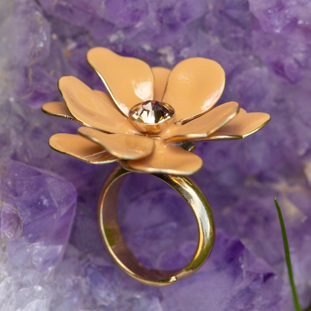 Pilgrim 3d Ring, Peach/Gold