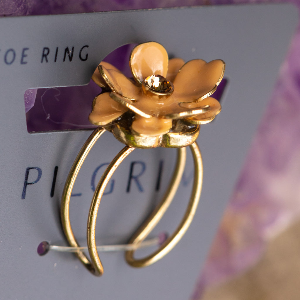 Pilgrim 3d Toe Ring, Peach/Gold