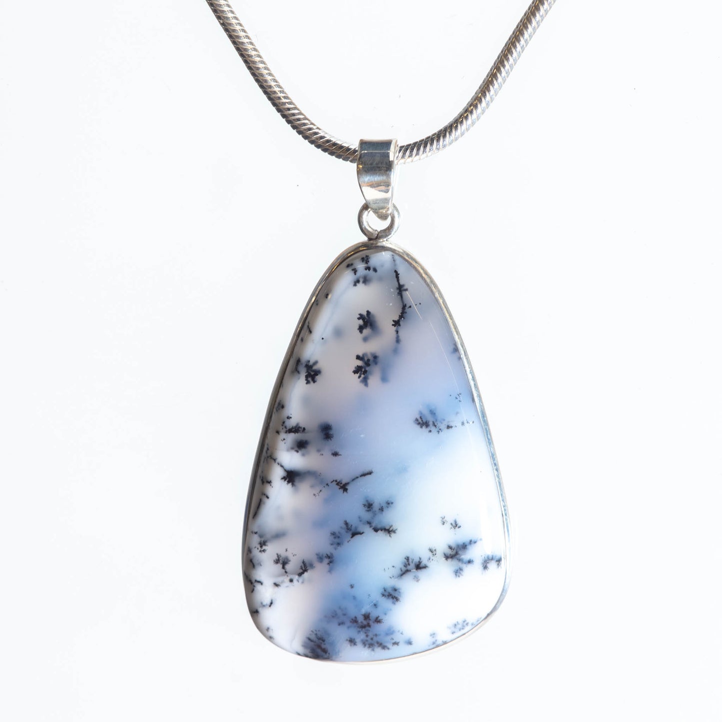 Dendritic Agate set in Sterling Silver Pendant