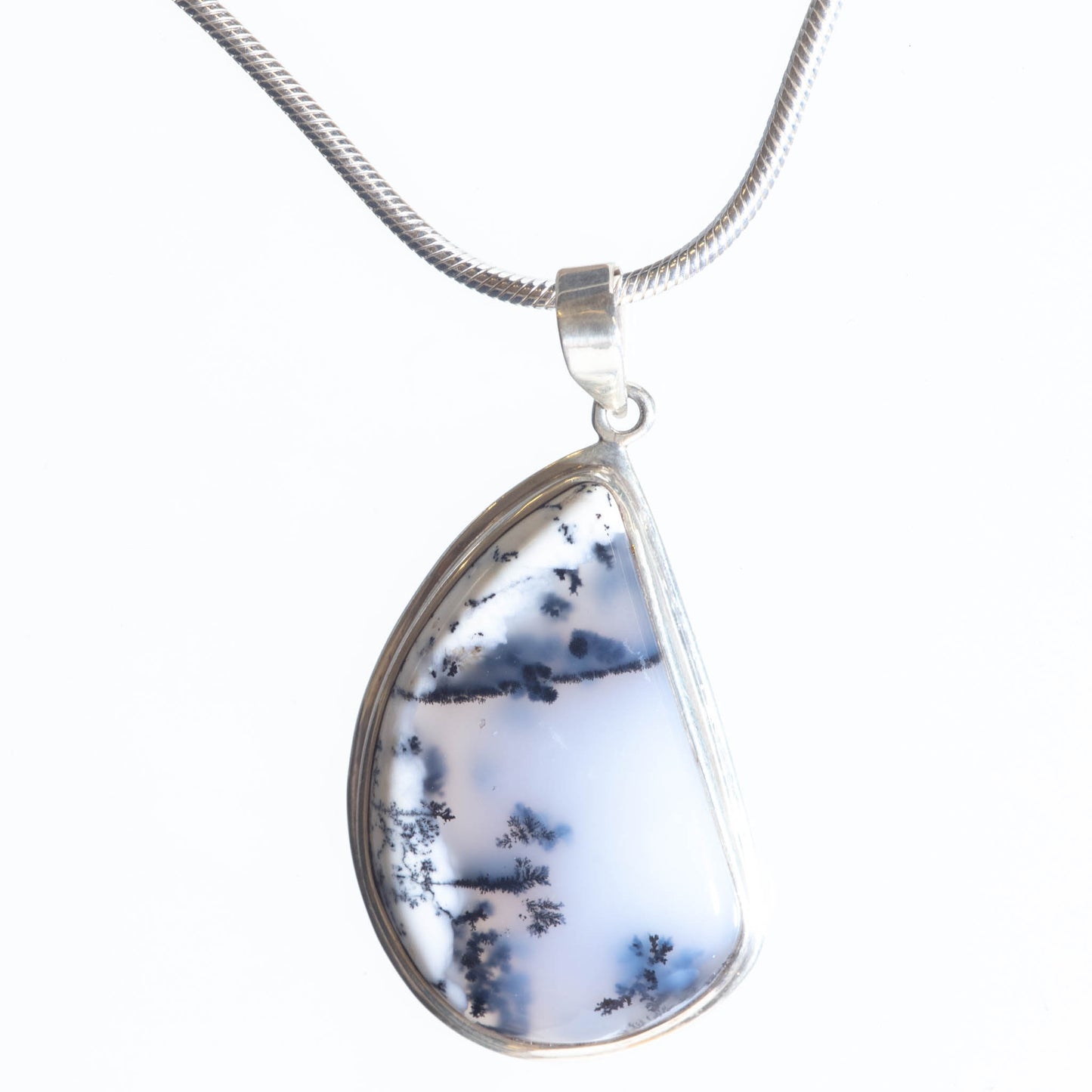 Dendritic Agate set in Sterling Silver Pendant