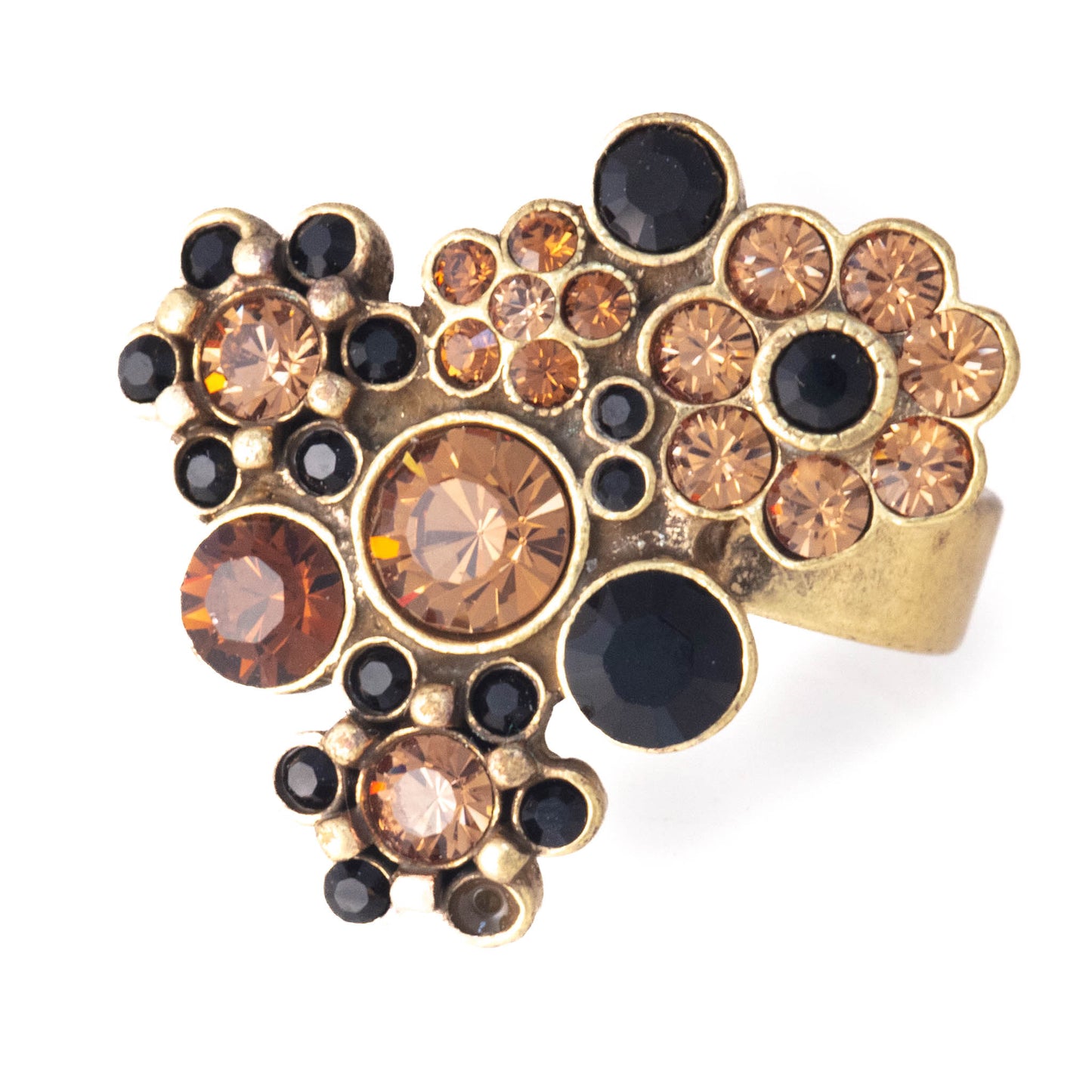 Pilgrim Jewel Stunning Black/Brown/Gold Ring