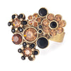 Pilgrim Jewel Stunning Black/Brown/Gold Ring