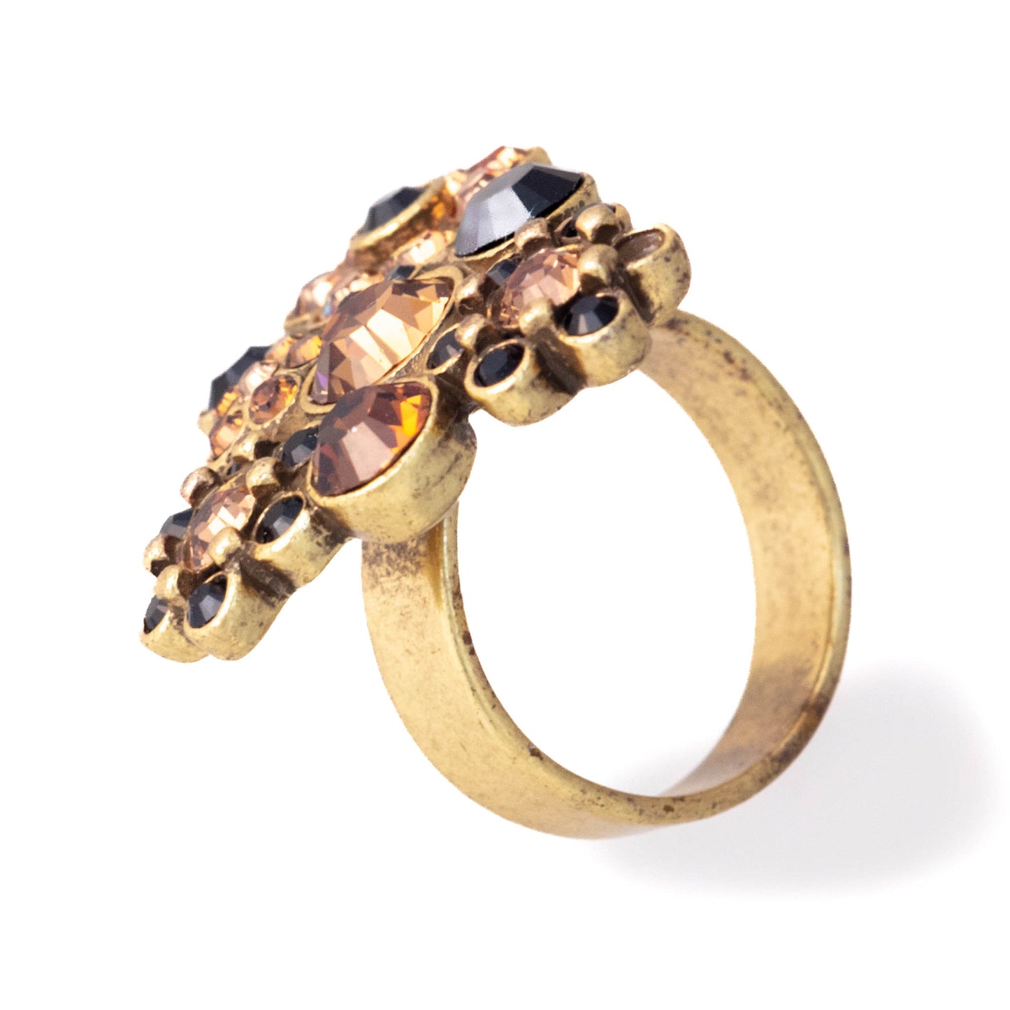 Pilgrim Jewel Stunning Black/Brown/Gold Ring