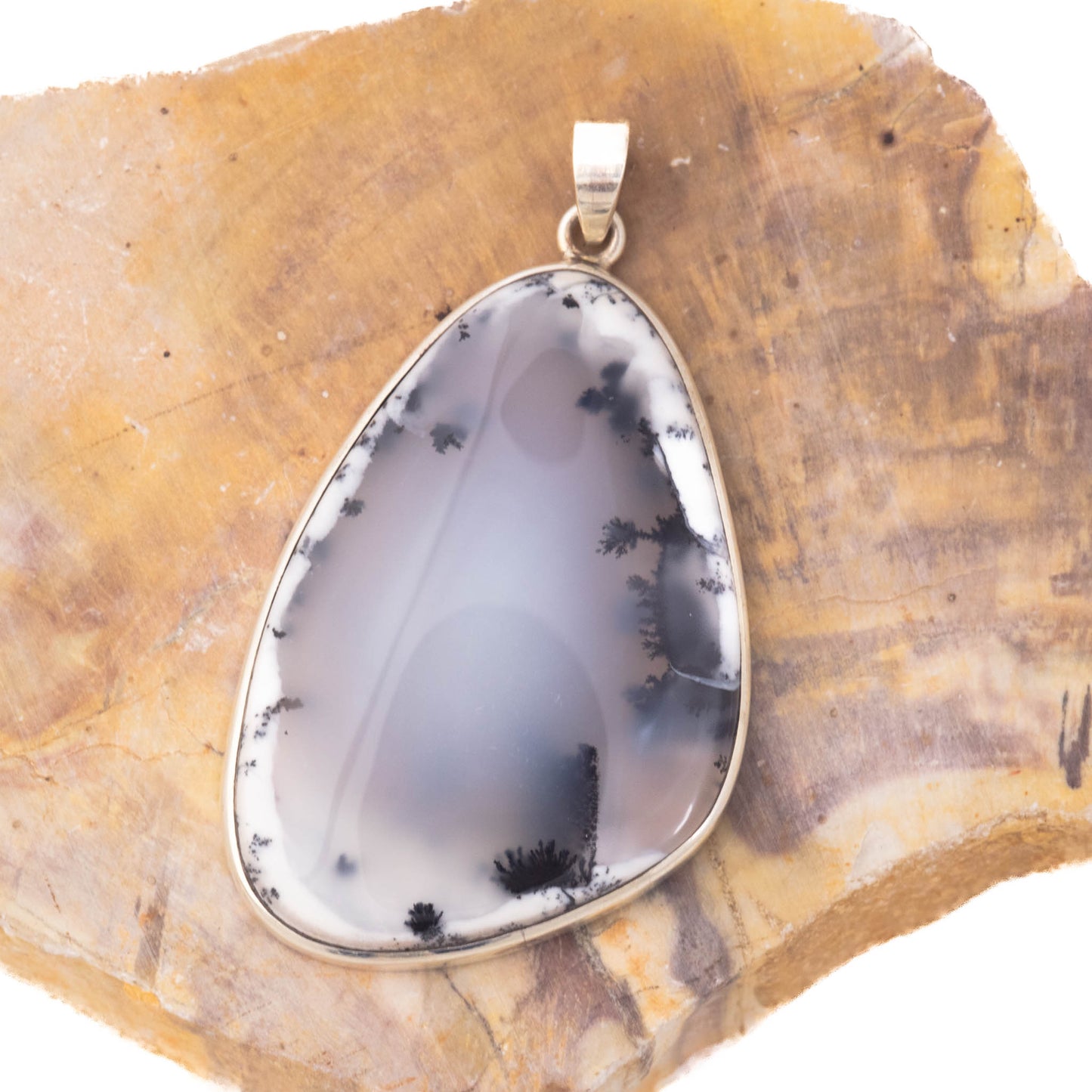 Dendritic Agate set in Sterling Silver Pendant