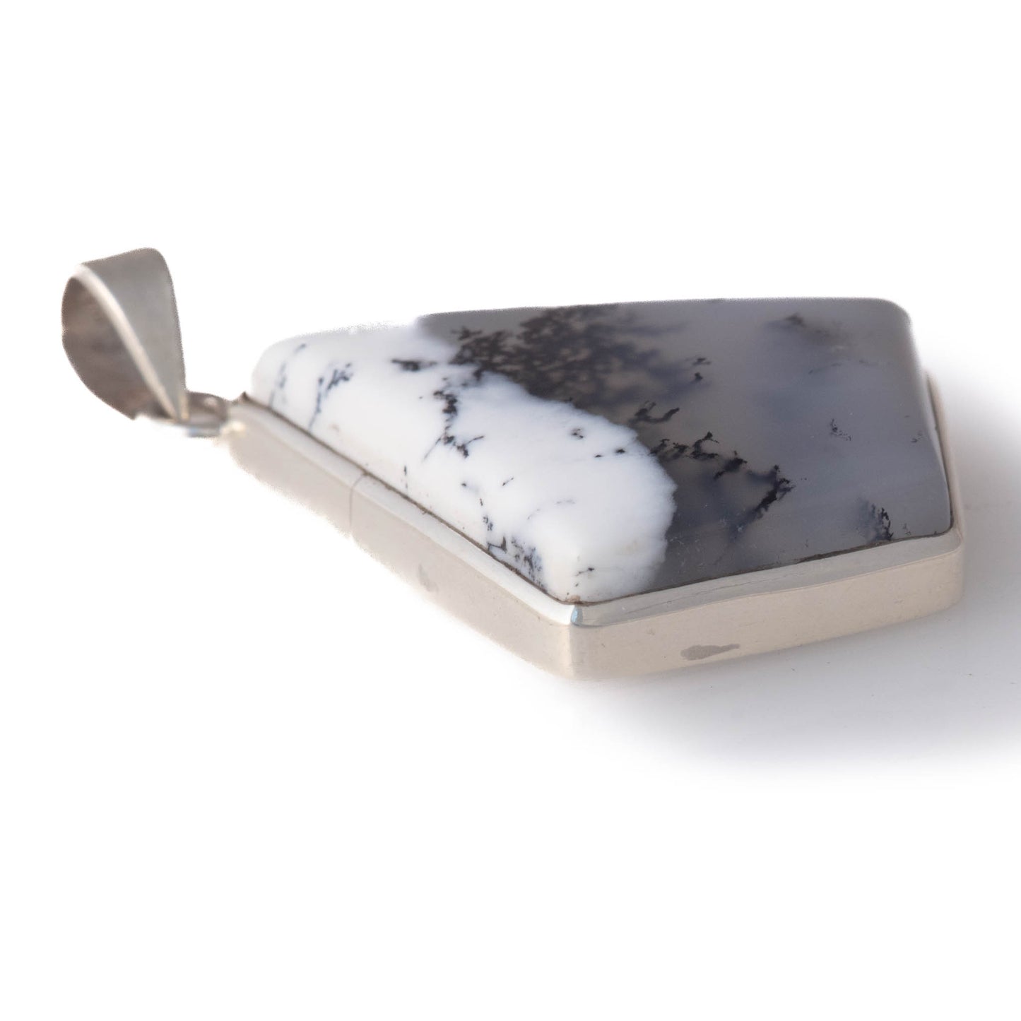 Dendritic Agate set in Sterling Silver Pendant