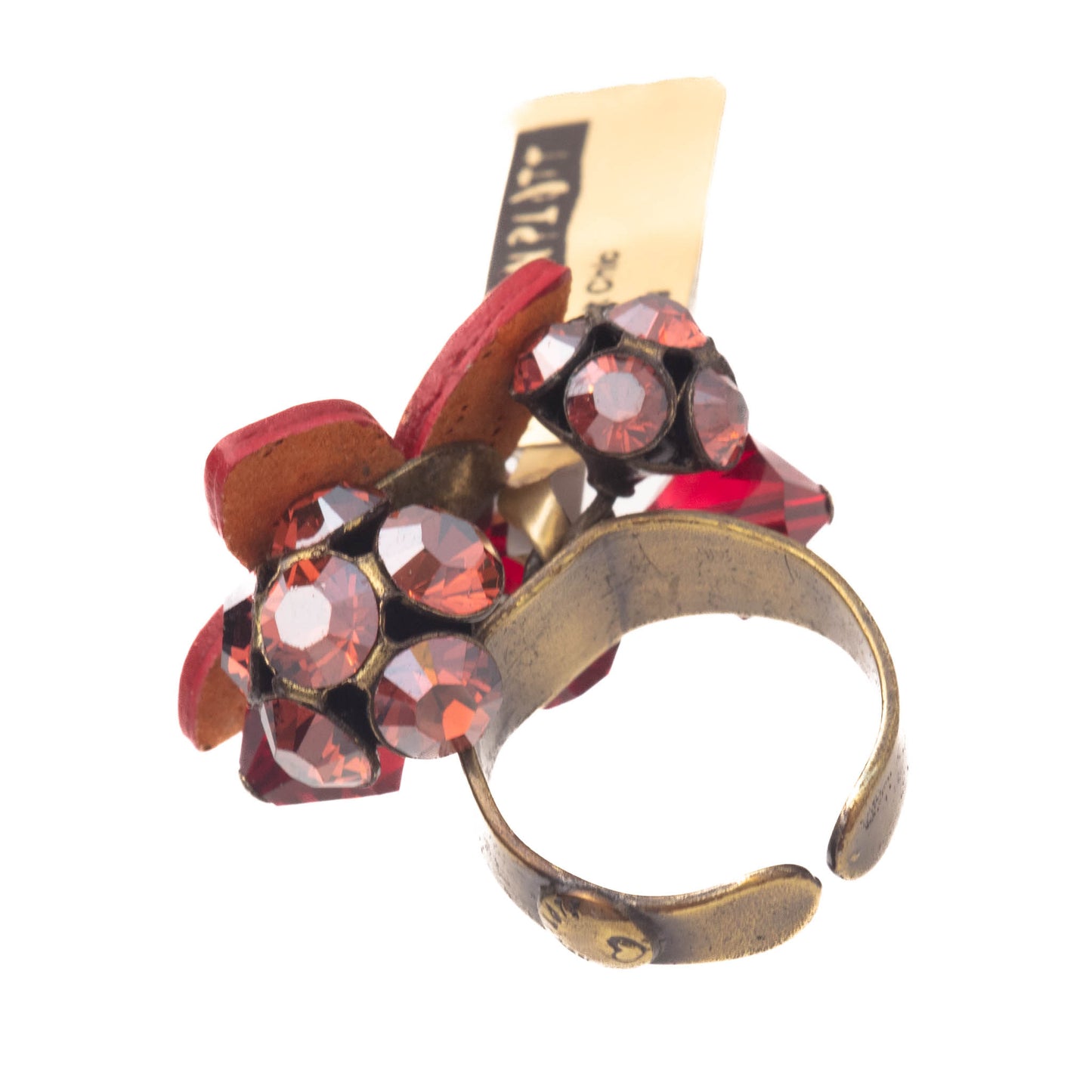 Konplott, Brit Chic Flower And Crystal Bunch Ring, Red/Blue/Gold