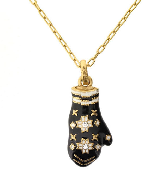 A&C Ice Princess Mitten Pendant, Black/Gold