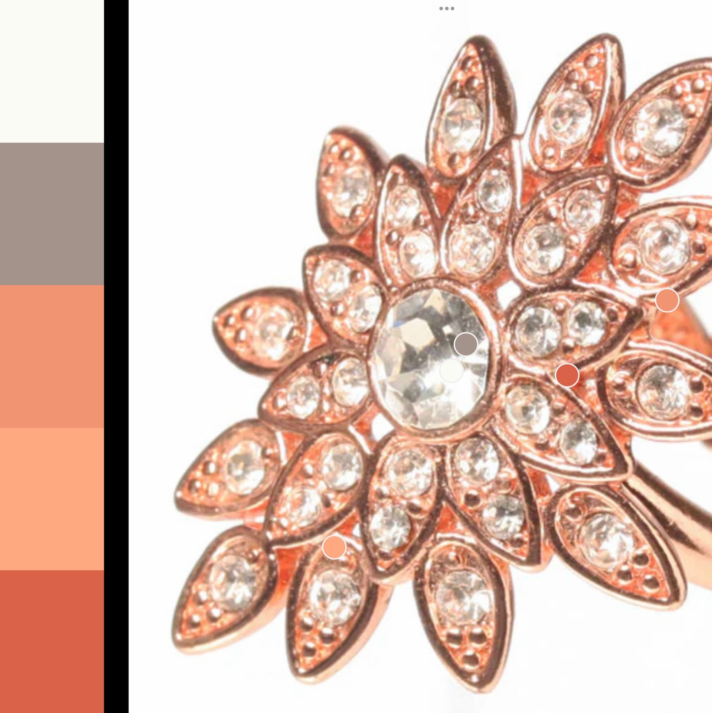 Pilgrim, Adjustable Star Burst Ring, Crystal/Rose-Gold