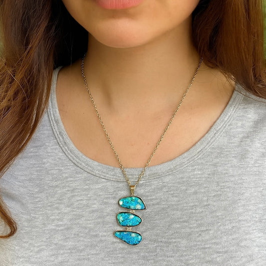 Dichroic Pendant set in Silver
