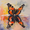 A&C Classic Beauty Butterfly Brooch, Orange/Silver