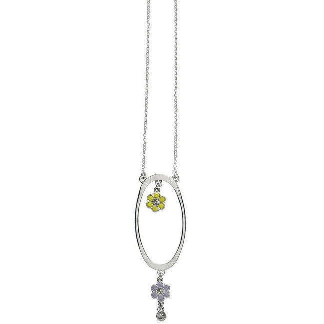 Pilgrim Sping Garden Hoop Pendant, Pastel/Silver