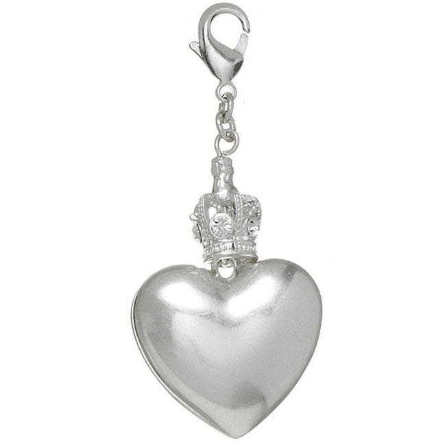 Pilgrim Mega Charm Royal Heart Mega Charm, Crystal/Silver