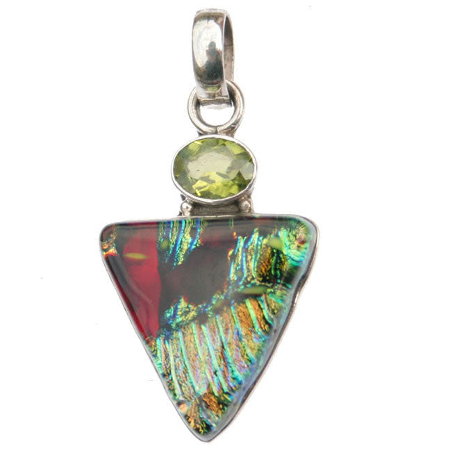 Dichroic Pendant set in Silver