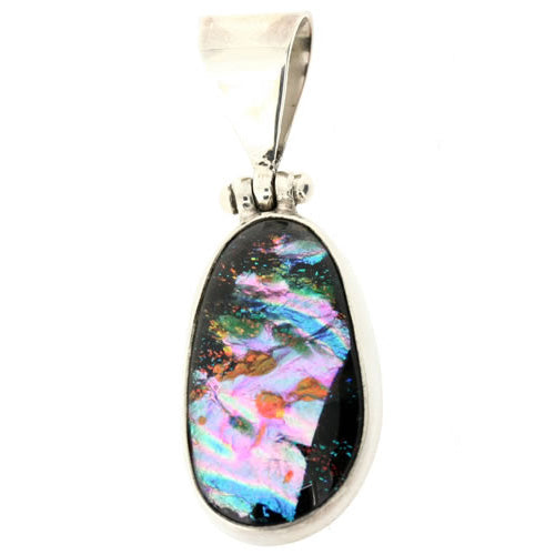 Dichroic Pendant set in Silver