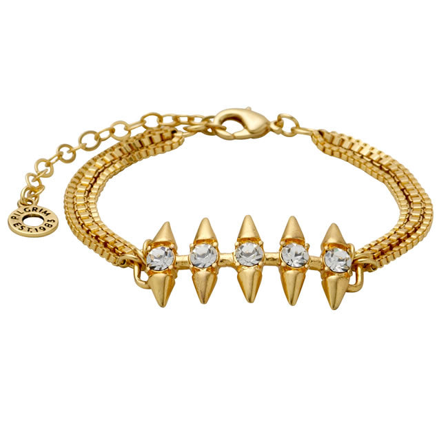 Pilgrim, Bracelet, Gold Plated, Crystal