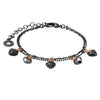 Pilgrim,Shimmer Heart Bracelet, Hematite Plated/Rose Gold