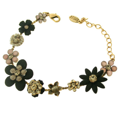 Pilgrim Felt Flowers Pretty Felt Flower Bracelet, Black/Gold