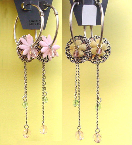 Pilgrim Felt Flowers Felt Flower Earrings, pastel/silver