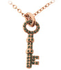 PIlgrim Key Star and Heart Key Pendant Necklace, Blue/Brown/Copper
