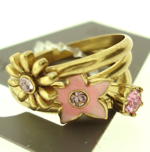 Pilgrim Romantica Romatica Triplet Ring, Pastel/Gold