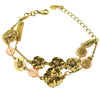 Pilgrim Flowered By Pilgrim Double Chain Bracelet, Peach/Gold