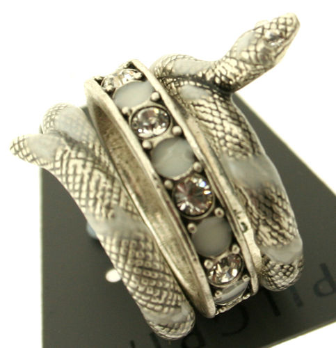 Pilgrim Urban Jungle Urban Jungle Snake Ring, White/Silver