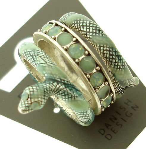 Pilgrim Urban Jungle Urban Jungle Snake Ring, Mint/Silver