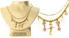 Pilgrim Happy Faces Twin Chain Necklace, Pastel/Gold