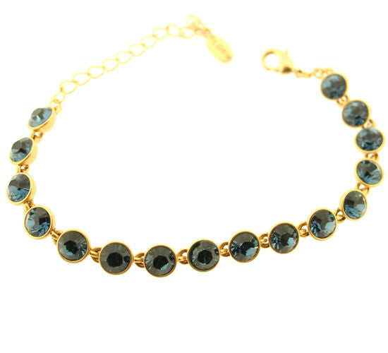 Pilgrim Classic Crystals Stunning Classic Crystal Bracelet, Blue/Gold