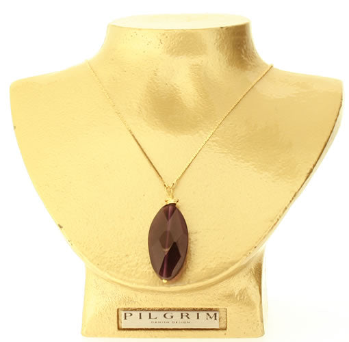 Pilgrim Elegant Eye Faceted Stone Pendant, Purple/Gold