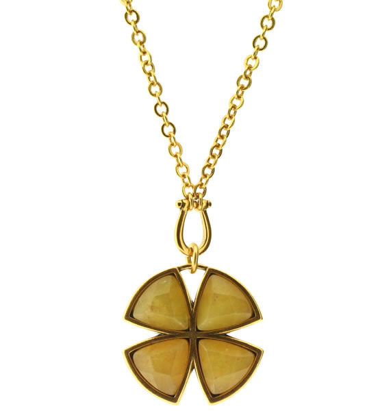 Pilgrim Elegant Rock Long Flower Pendant, Brown/Gold