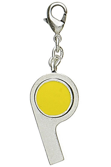 Pilgrim Charms Whistle Charm, Green/Yellow/Silver