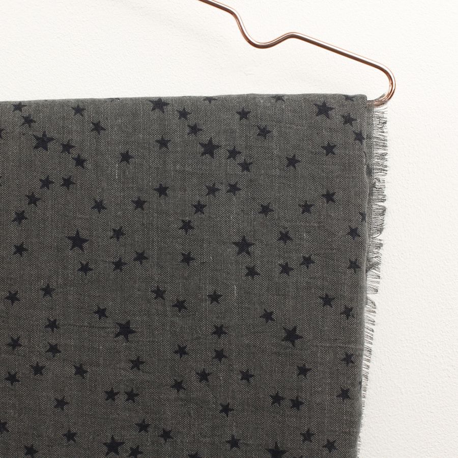 Dark Grey Tiny Star Print Scarf By POM