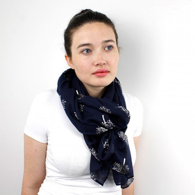 Grey and Lemon Bird Print Scarf By POM