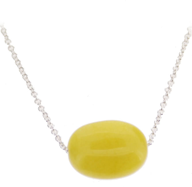 Pilgrim Pure And Precious Simple Stone Pendant, Yellow/Silver