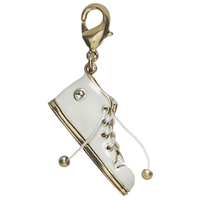 Pilgrim Charms Sneaker Charm, White/Gold