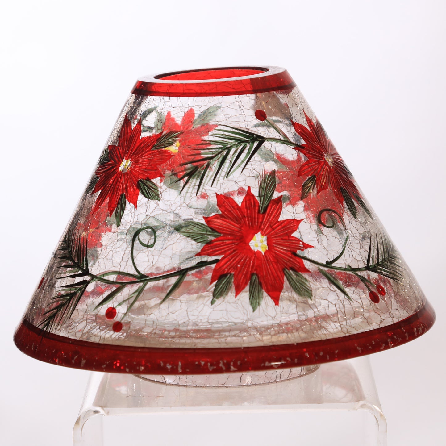 Yankee Candle Shade and tray for Medium Large Candles, Poinsettias