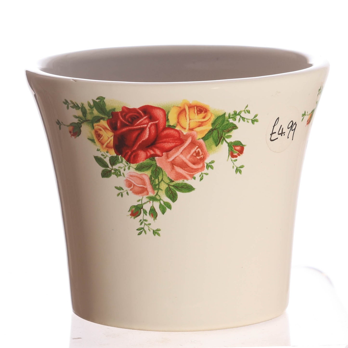 Votive Holder, ceramic roses