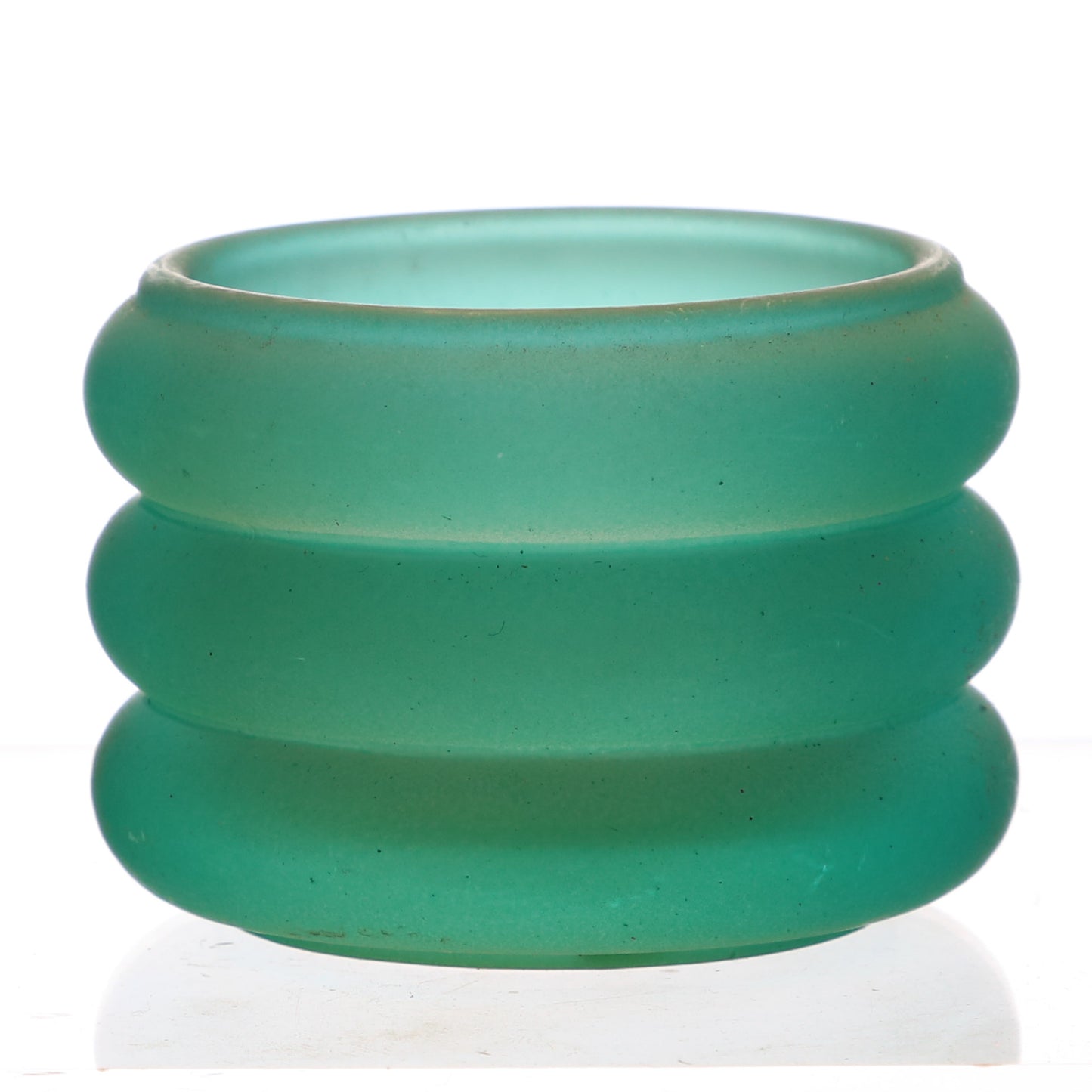 Yankee Tealight Holder Ridged, Green Glass