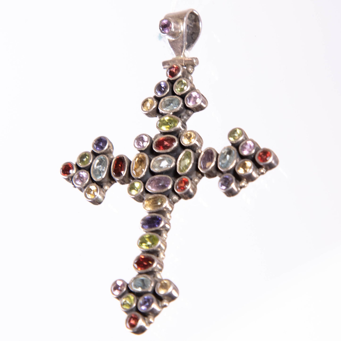Silver Pendant Multi Gemstone