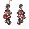 Konplott, Waterfalls Bunch Earrings on Studs, Dark Multi/Gold