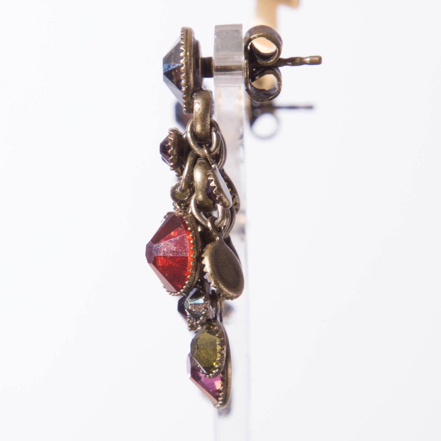 Konplott, Waterfalls Bunch Earrings on Studs, Dark Multi/Gold