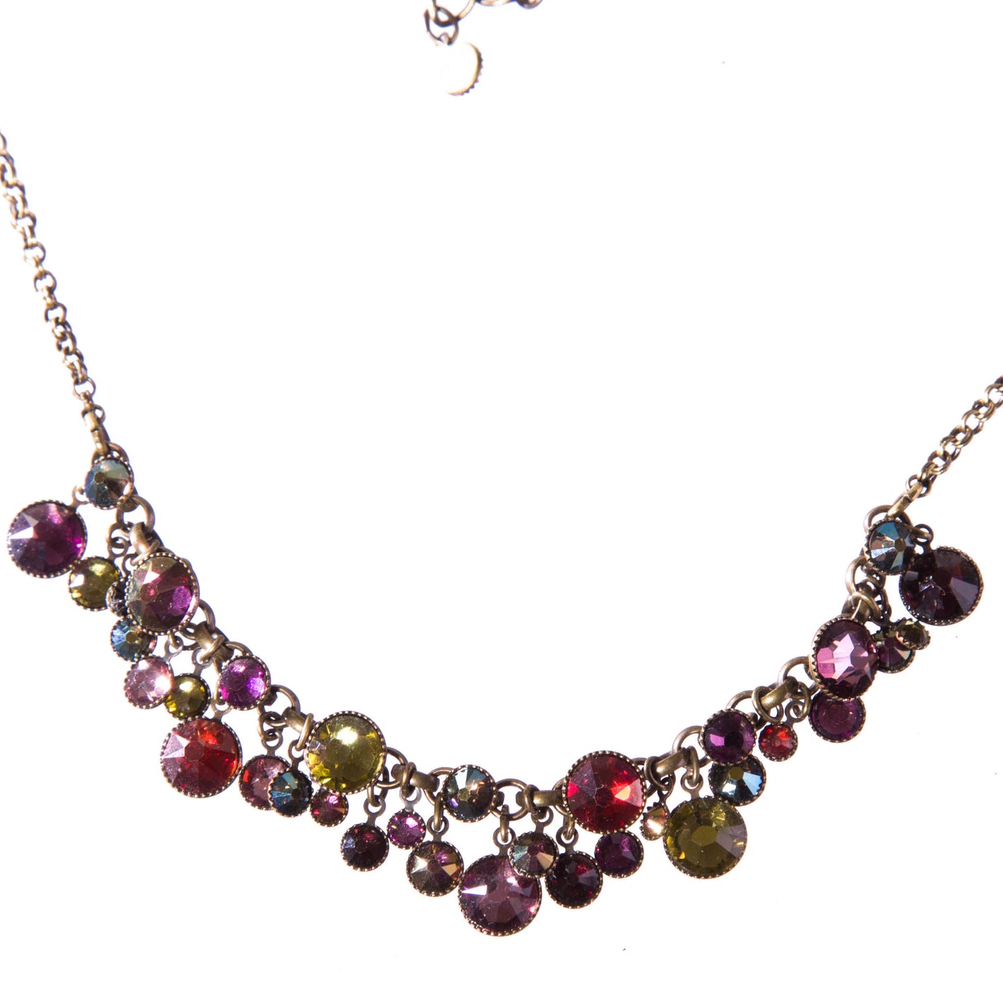 Konplott, Waterfalls Crystal Extravaganza Necklace, Dark Multi/Gold