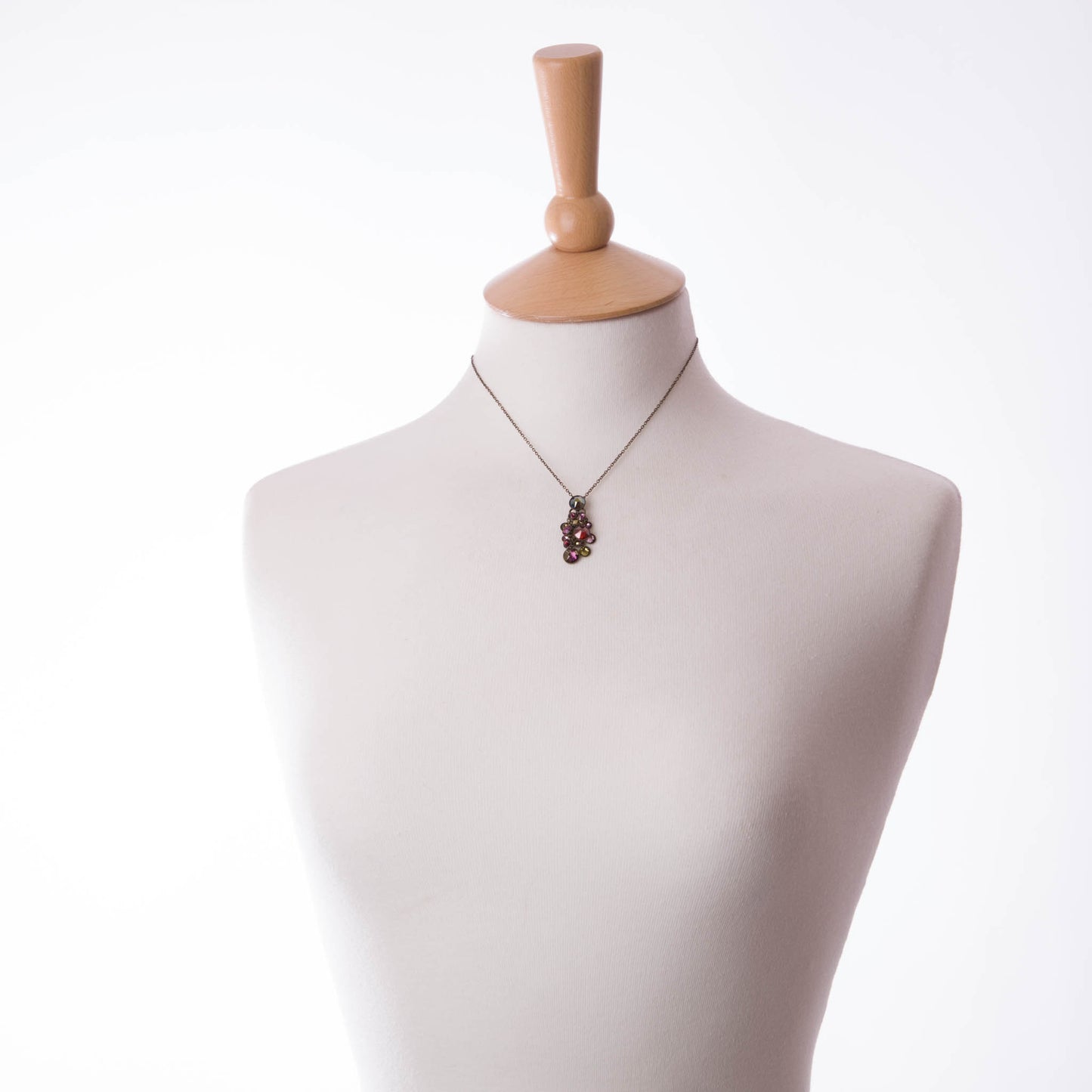 Konplott, Waterfalls Crystal Bunch Pendant Necklace, Dark Multi/Gold