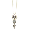 Pilgrim Legend Quad Drop Necklace, Blue/Brown/Gold.