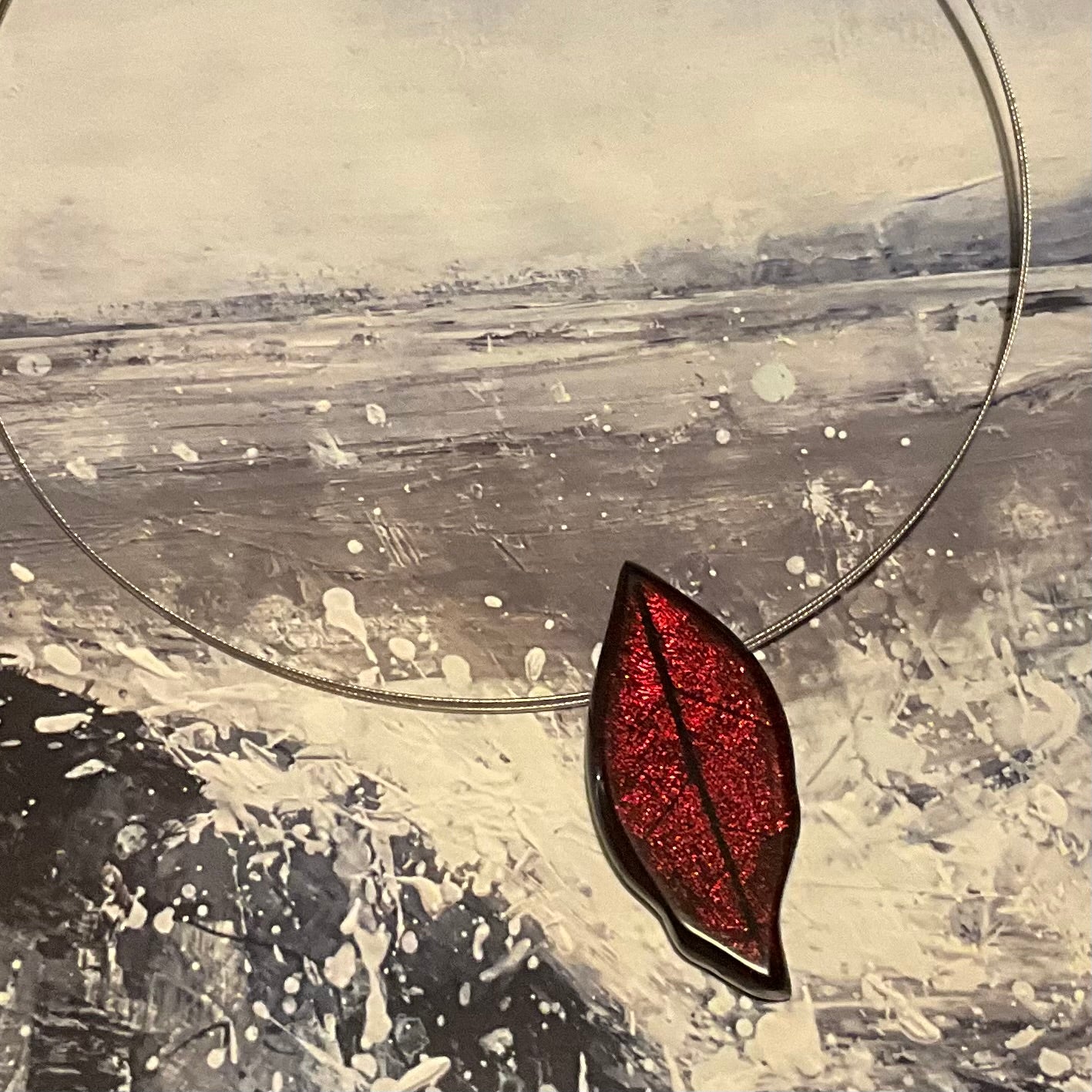 Watch this Space Necklace from the Leaves Collection, Pink.