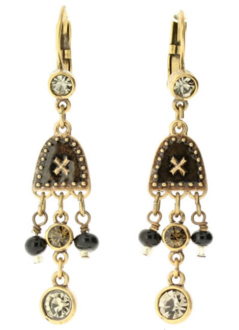 A&C Folklore Unusual Drop earrings, Smoke/Black/Gold