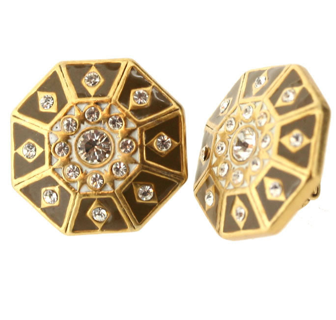 A&C Kaleidoscope Clip-On Earrings, Gold